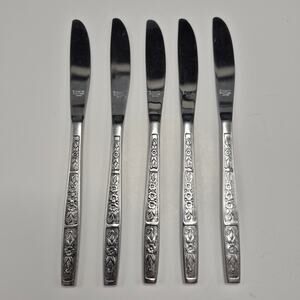 Imperial International IMI57 Floral Stainless Japan - One Set of 5 Dinner Knives